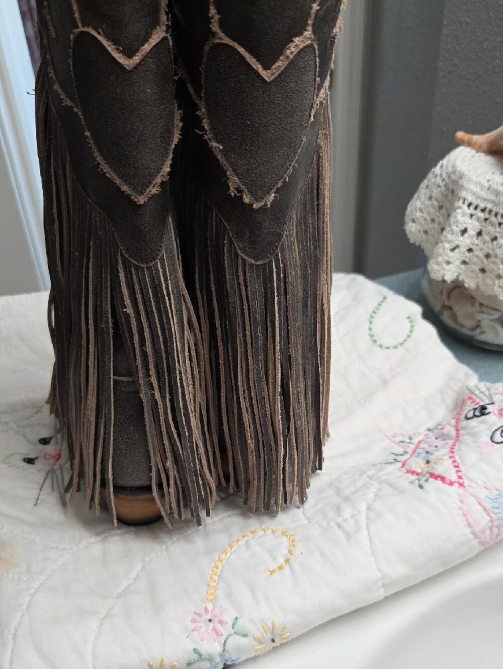 Junk Gypsy Suede Fringe Western Boots - Brown - Picture 6 of 8